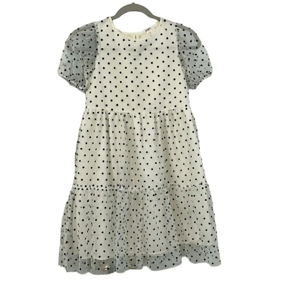 H&M Girls Polka Dot Black & White Tulle Dress(Size 8-9yrs)